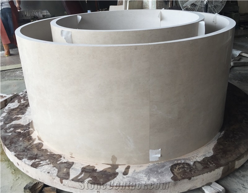 Gohare Beige Limestone Column Polished Finish
