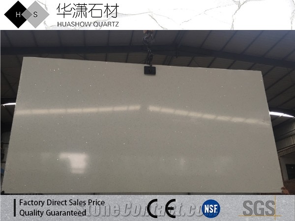 Hs1800 Crystal White Artifical Quartz/White Mirror Quartz