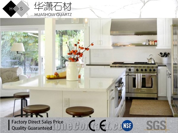 Hs1800 Crystal White Artifical Quartz/White Mirror Quartz