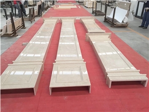 Ottoman Beige Marble Column for Hotel Polished Finished
