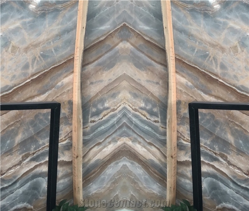 Roman Impression Marble Slab Bookmatch Pattern Chinese Material