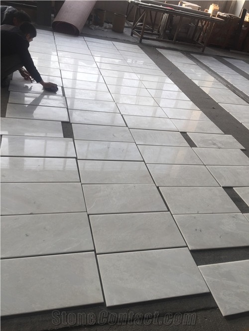 Royal White Marble 10mm Thin Tiles Polished Finish, China White Marble