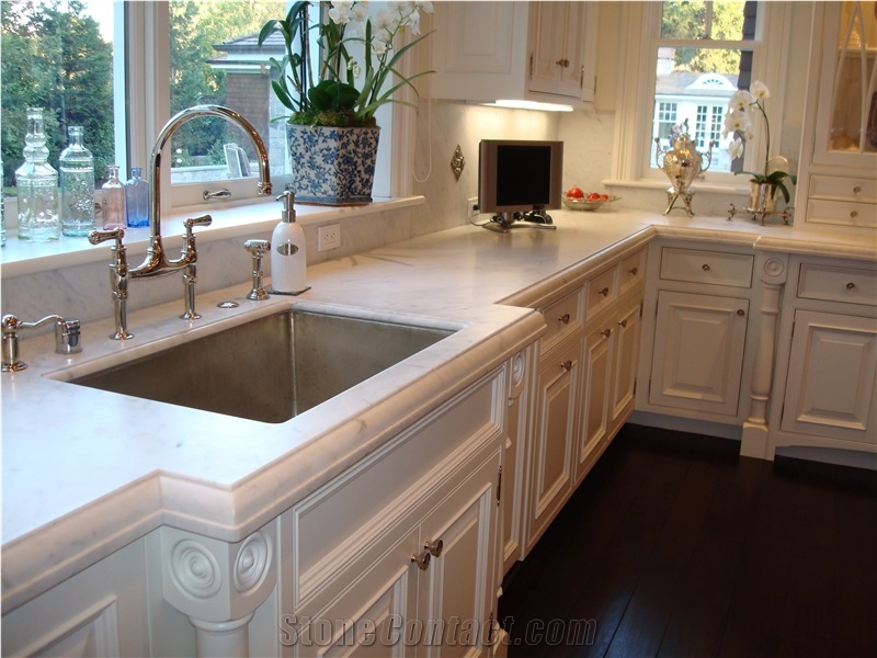 Dupont Edge Sink Cut Out Marble Kitchen Countertop