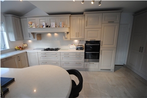 Kitchen with Mason Quartz Iceberg White 30mm with Our Boston Edge