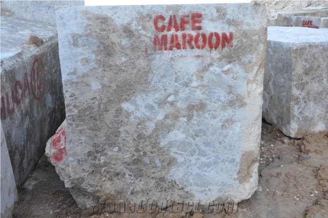 Cafe Maroon Marble Blocks, Turkish Emparador Light Marble Blocks