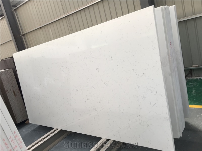 Carrara White Quartz Slabs,Engineered Quartz Stone,White Quartz Stone