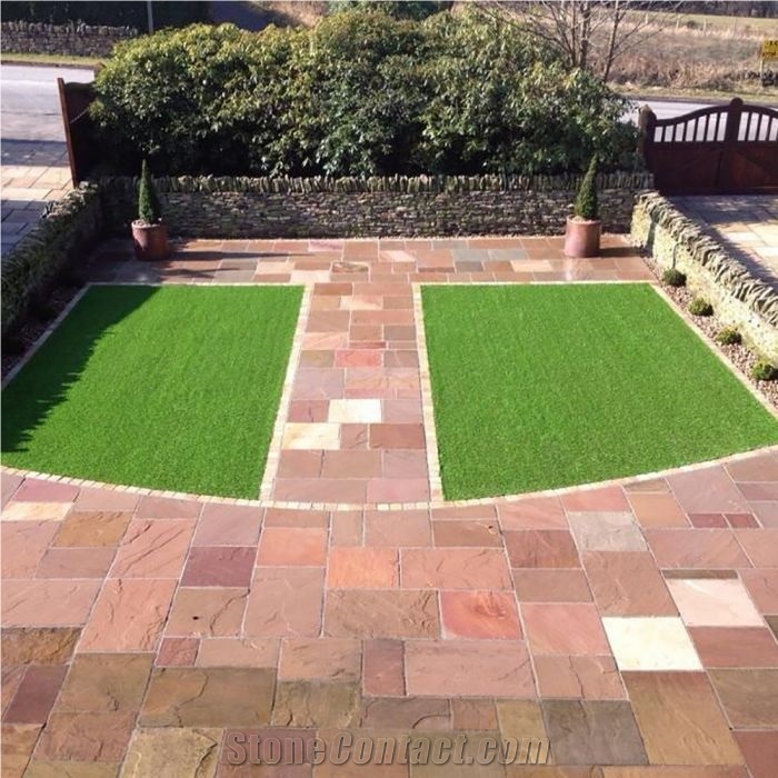 Camel Dust Sandstone Paving Calibrated 60x90cm, Handcut Edges, Natural Surface
