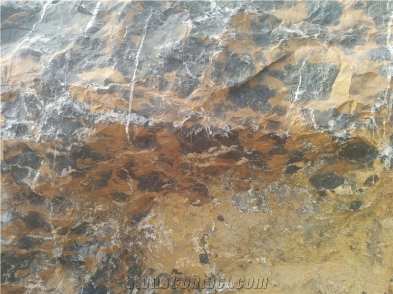 Black Gold Marble Block, Pakistan Black Marble