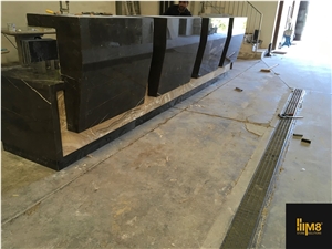 Black Marble+ Honey Onyx Exhibition Desk Top