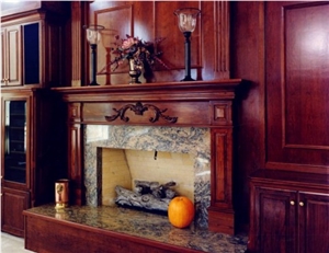 Granite Wood Burning Fireplace Surround Remodel