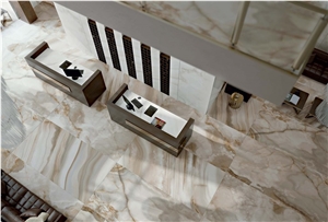 Gold Alabaster Onyx Wall and Floor Application Gold Alabaster Onyx Wall and Floor Application