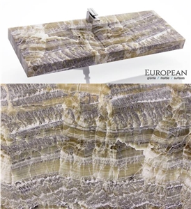 Velluto Onyx is Featured in This Bathroom Countertop