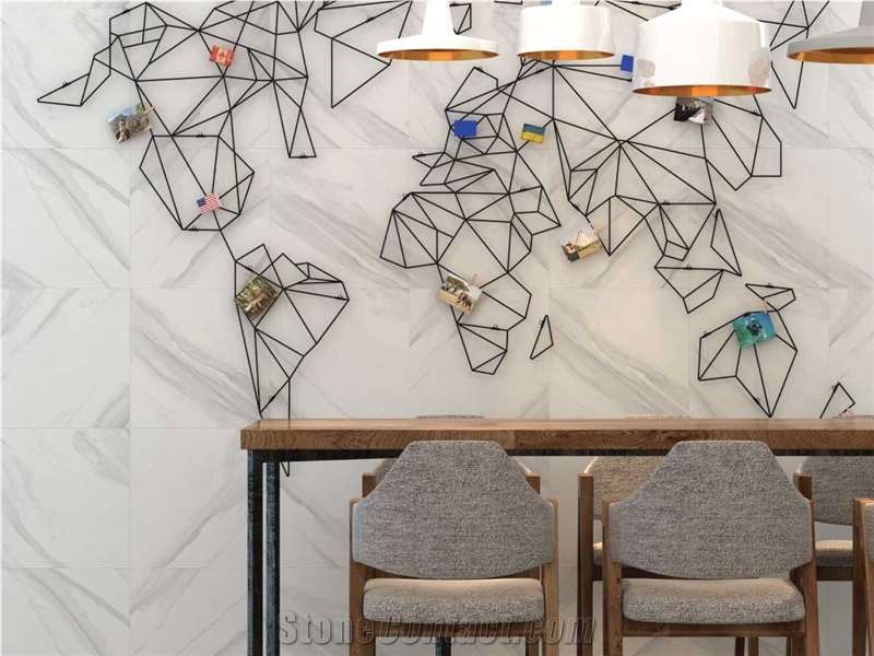 Carrara Bianco Glazed Ceramic Wall Tiles