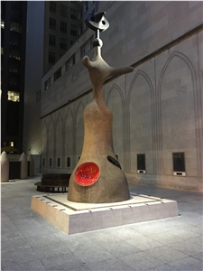 Historic Miro Statue Base Renovation W Travertine