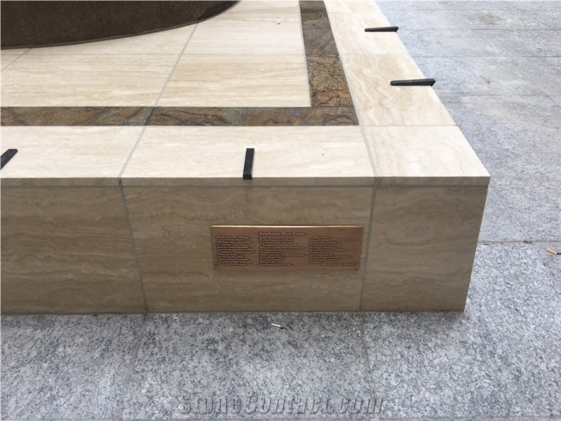 Historic Miro Statue Base Renovation W Travertine