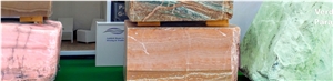 Dark Brown Onyx, Pink Onyx Blocks