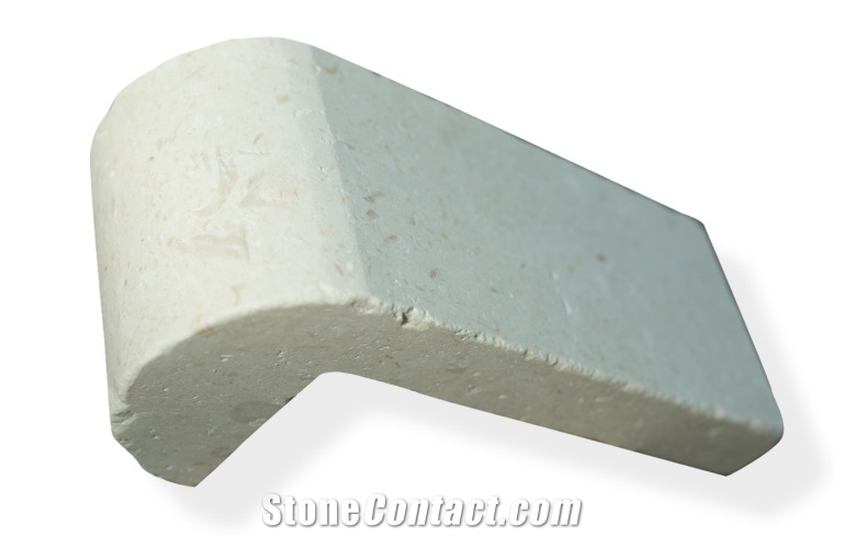Ashya Travertine Bullnose Pool Coping, White Travertine Pool Coping