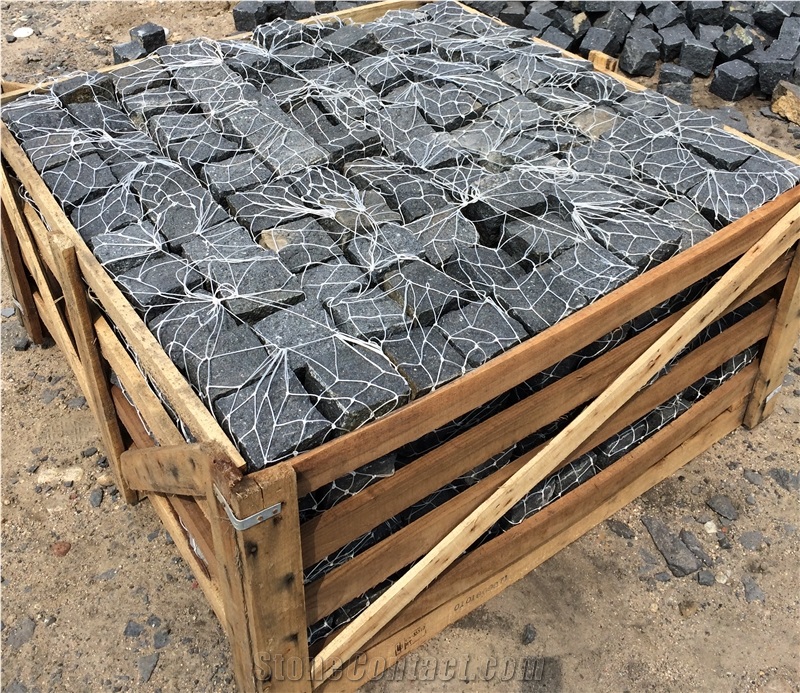 G684 Black Basalt Pavings,Cube Stone,Cobble Pavers Exterior Stone