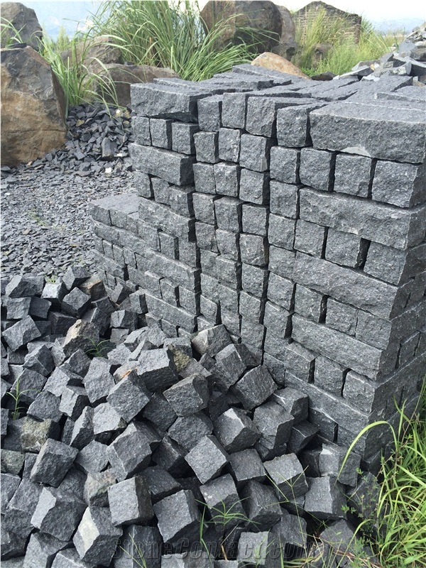 G684 Black Basalt Pavings,Cube Stone,Cobble Pavers Exterior Stone