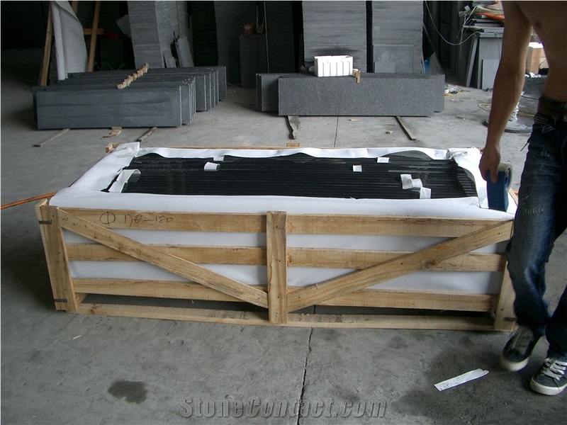 Packing Show G684 Black Basalt Staircase Polished,Steps
