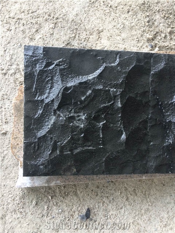 Zhangpu Black Basalt Tile, Split Face Wall Stone Tiles Slabs