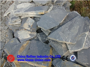 Cheap Black Random Slate Price ,Natural Stone Material Rusty Color Random Paving Slate,Irregular Random Rusty Slate Flagstone Paving Tiles