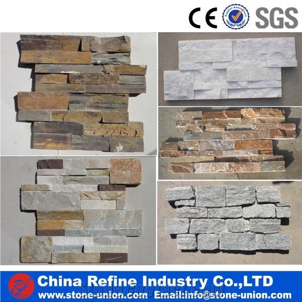 Flexible Slate Stone Veneer for Wall ,Natural Stacked Slate ,Cement Ledgestone Panel