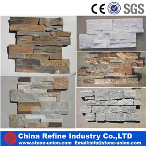 Flexible Slate Stone Veneer for Wall ,Natural Stacked Slate ,Cement Ledgestone Panel