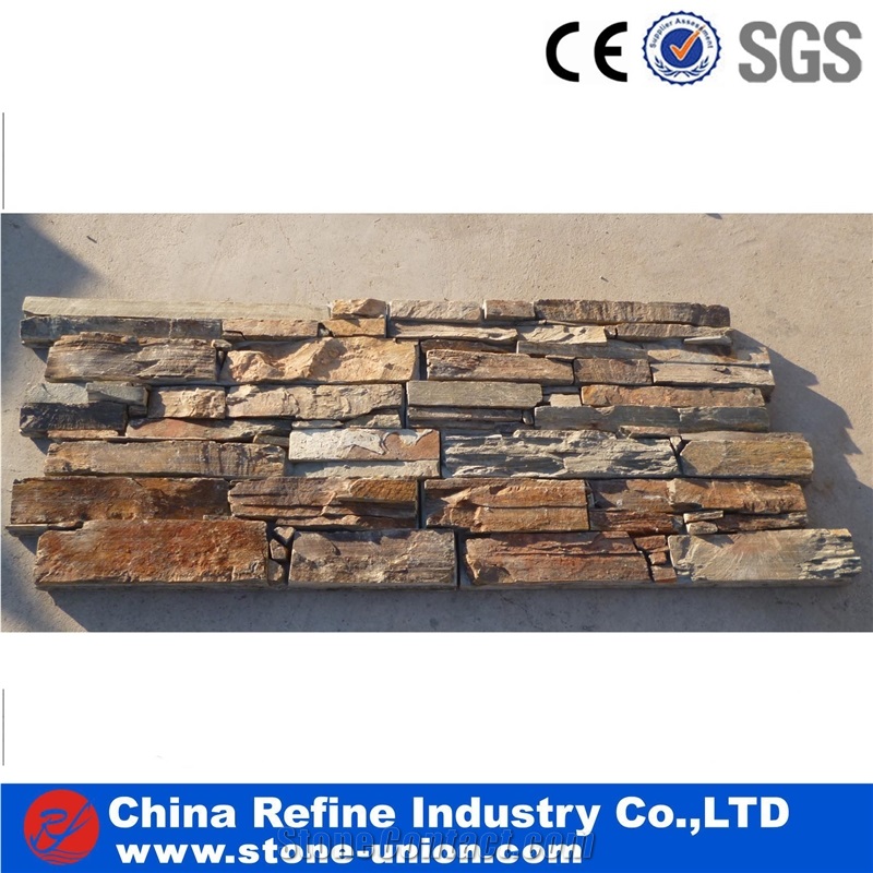 Flexible Slate Stone Veneer for Wall ,Natural Stacked Slate ,Cement Ledgestone Panel