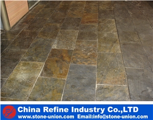 Natural Stone Slate Flooring Tiles and Wall Tiles,Factory Directly Selling Slate Restaurant Floor Tiles ,Outdoor Natural Rusty Slate Stone Tiles