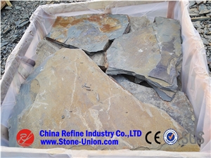 Paving Stone Decoration Stone Random Slate Walling Stone,Irregular Random Rusty Slate Paving Tiles,Irregular Random Outdoor Slate Paving Tile