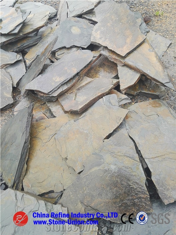 Paving Stone Decoration Stone Random Slate Walling Stone,Irregular Random Rusty Slate Paving Tiles,Irregular Random Outdoor Slate Paving Tile