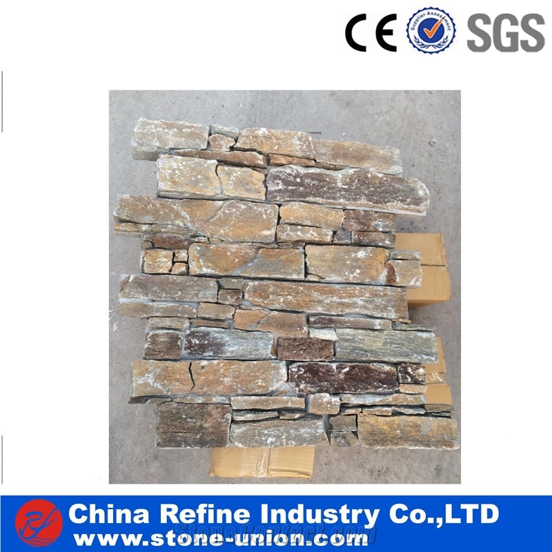 Rusty Slate Stone Veneers ,Brown Cement Ledgestone Panel ,Cultured Slate ,Wall Cladding,Cement Ledgestone Panel
