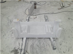 China Han White Marble Fireplace Mantel Handcarved Flower Sculpture,Snow White Fireplace Hearth for Interior Stone