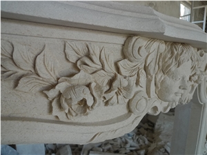 China Yellow Limestone Hand Carving Man Statue,Seashell Coral Stone Human Sculpture Western Style for Garden Landscaping Stone