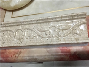 Dino Beige Marble Interior Polishing Border Lines,Moulding Pencil Line