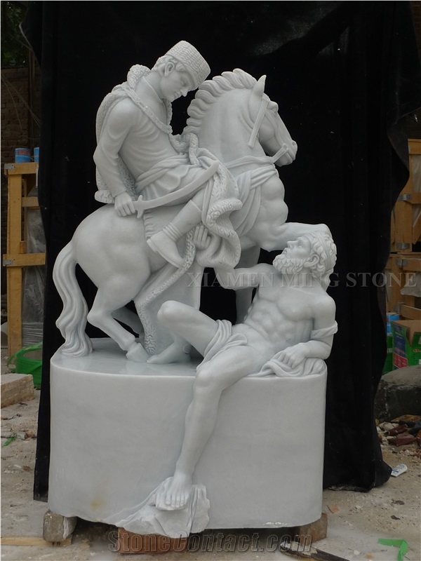 Oriental White Marble Hand Carving Man Statue,Human Sculpture Western Style for Garden Landscaping Stone