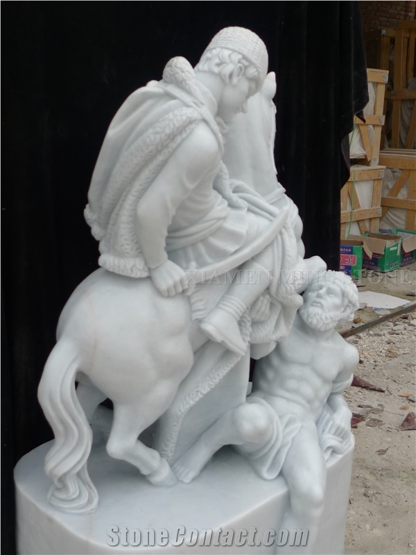 Oriental White Marble Hand Carving Man Statue,Human Sculpture Western Style for Garden Landscaping Stone