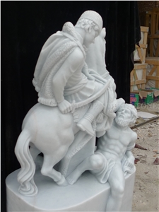 Oriental White Marble Hand Carving Man Statue,Human Sculpture Western Style for Garden Landscaping Stone