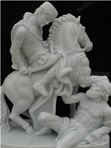 Oriental White Marble Hand Carving Soldiers Man Statue,Human Sculpture Western Style for Garden Landscaping Stone