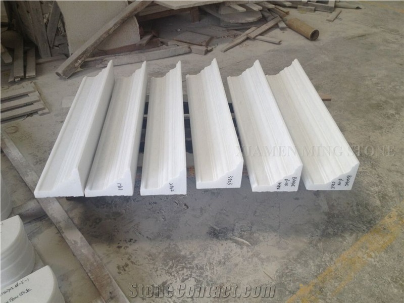 Pure White Marble Interior Border Lines,Wall Molding Skirting