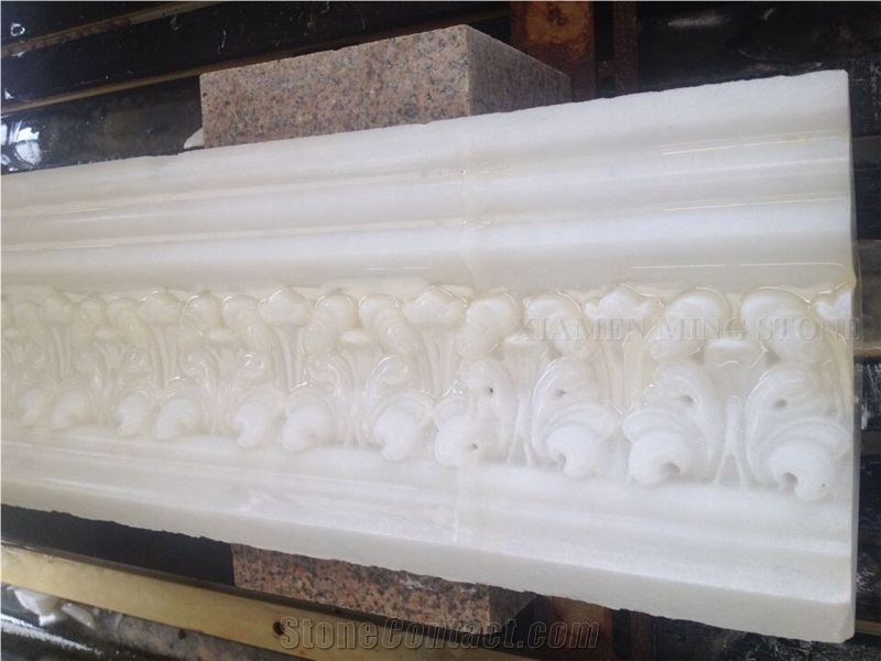Pure White Marble Interior Border Lines,Wall Molding Skirting