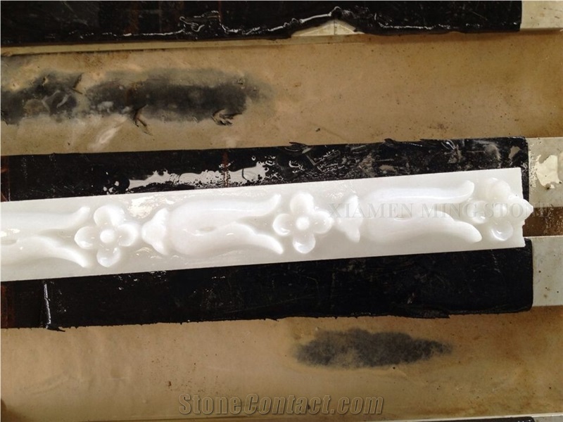 Pure White Marble Interior Border Lines,Wall Molding Skirting