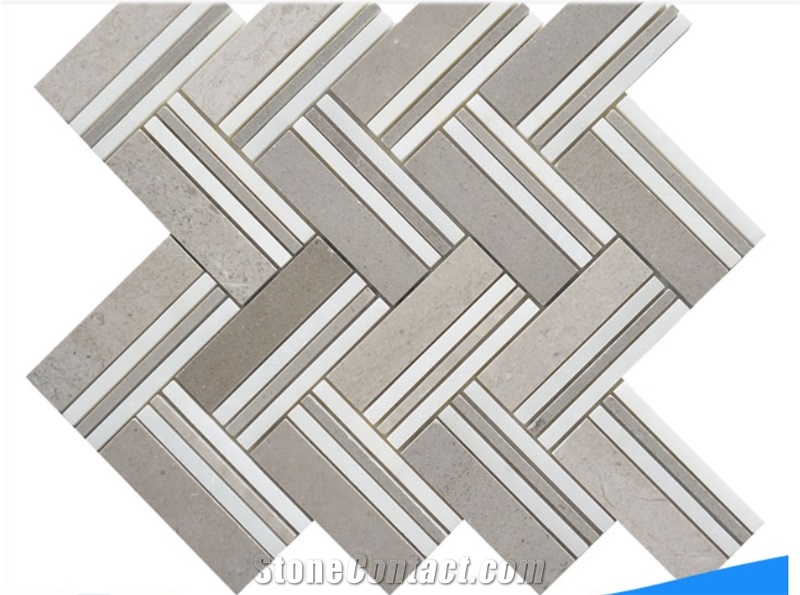 High Quality Non-Slip Hrringbone Marble Mosaic Wall Floor Tile