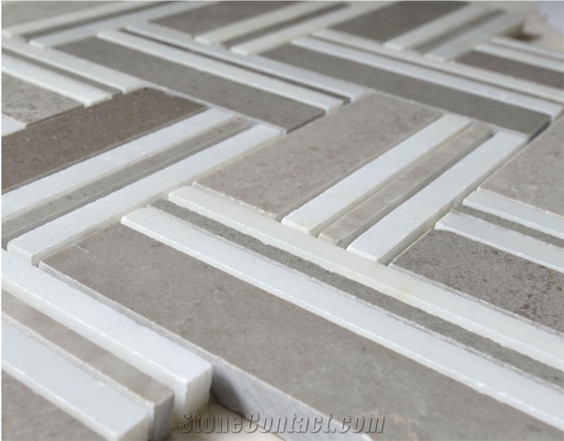 High Quality Non-Slip Hrringbone Marble Mosaic Wall Floor Tile