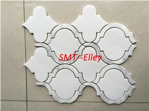 Custom Design Art Mosaic Tile for Bathroom Wall Carrara Cd Mixed Pure White Marble Mosaic Pattern Tile for Project