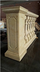 Custom Stone Balustrades Egyptian Beige Marble Handrail for Project Custom Stone Balustrades Egyptian Beige Marble Handrail for Project