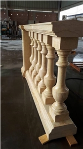Custom Stone Balustrades Egyptian Beige Marble Handrail for Project