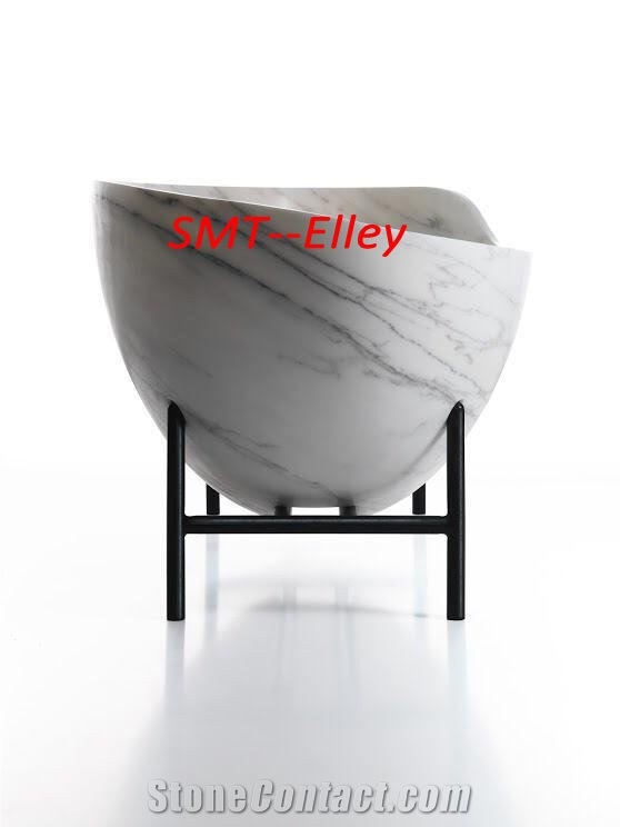 Irregular Shape Custom Design Stone Bathtubs Carrara Marble Bath Tubs for Hotel