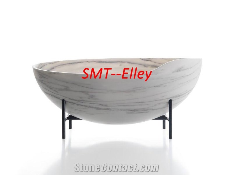 Irregular Shape Custom Design Stone Bathtubs Carrara Marble Bath Tubs for Hotel